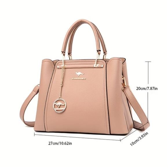 Women's Stylish Handbag with Golden-Tone Hardware & Detachable Shoulder bag - Picture 5 of 9